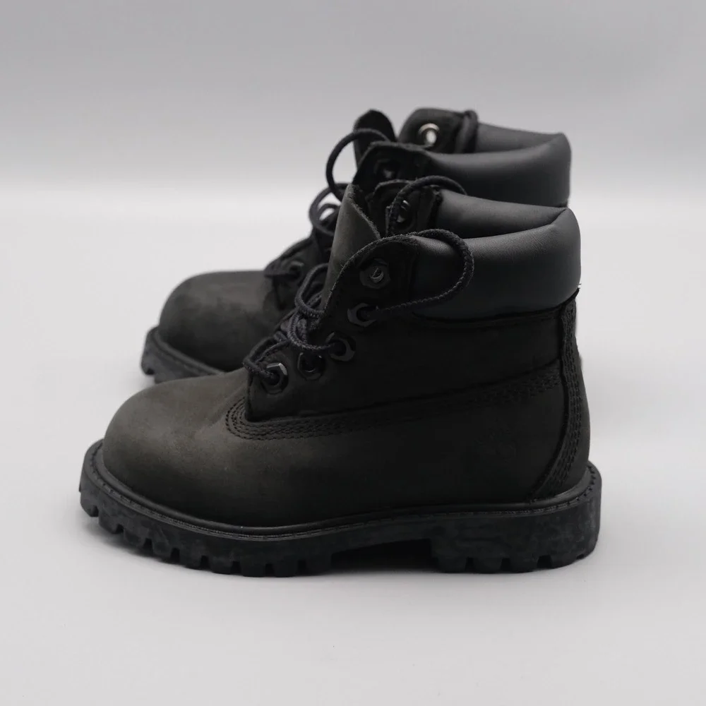 Timberland 6-Inch Boot Kids Toddler Size 7.5 Black‎ Waterproof Nubuck